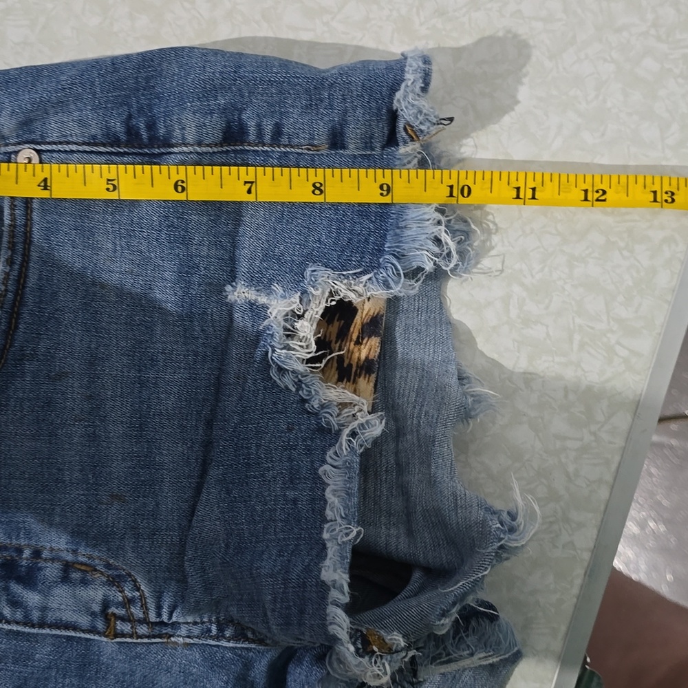 Kancan Denim Shorts Women's Small Blue Distressed - Picture 11 of 15